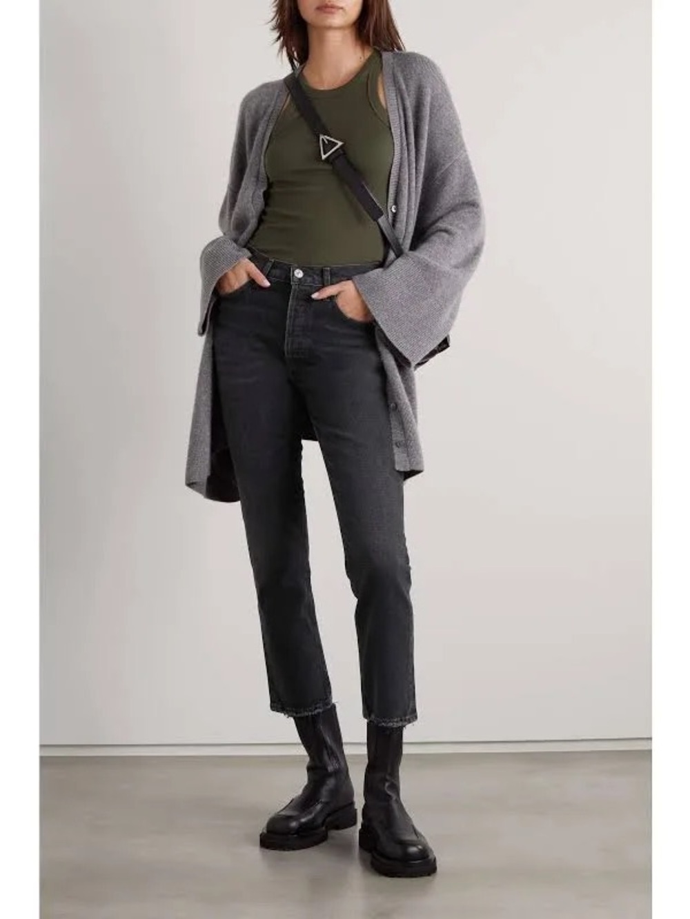 Citizens Of Humanity Jolene Washed Black High-Rise Button-Fly Jeans